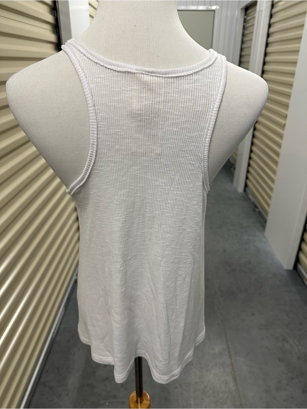 Free People White Ribbed Racerback Tank - Picture 3 of 4